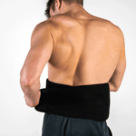 Man putting on Cold+Hot Theraphy Wrap Back, Abdomen and Hip